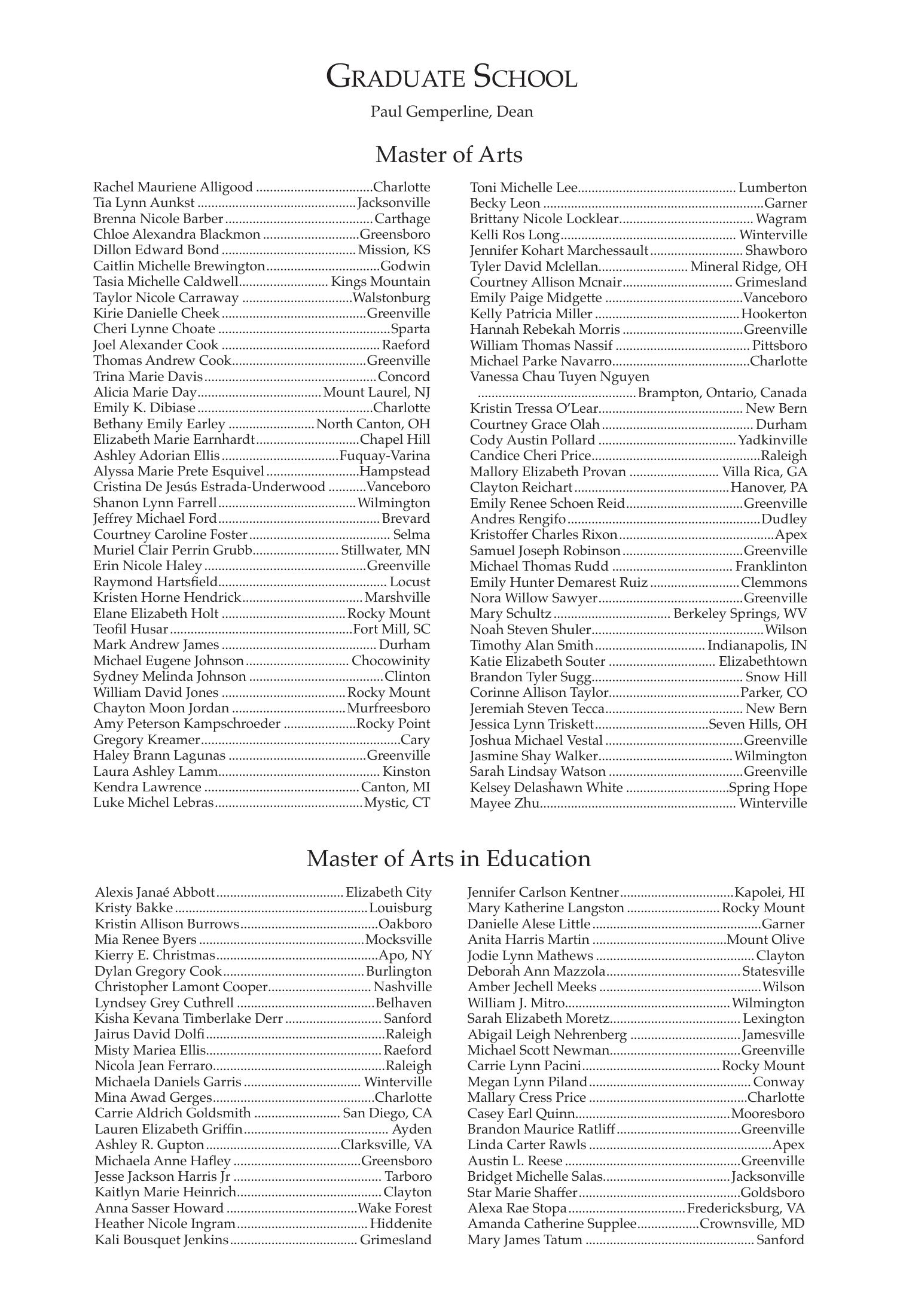 Fall 2020 Commencement Program, page 10