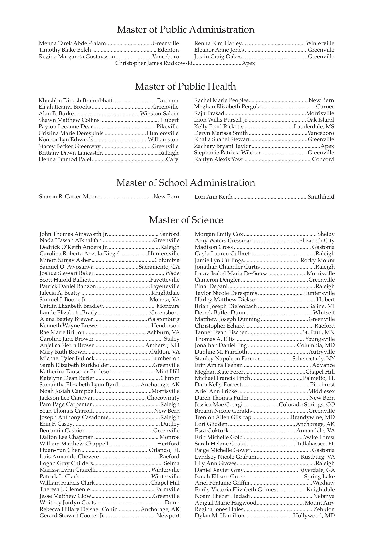 Fall 2020 Commencement Program, page 13