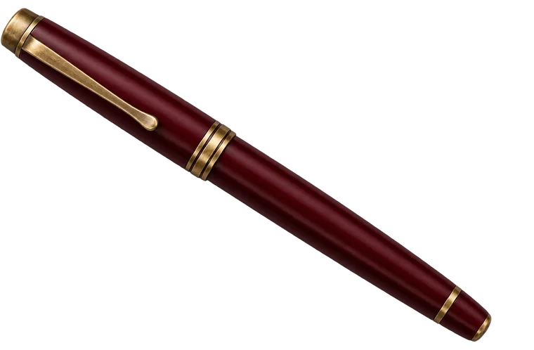 A burgundy fountain pen